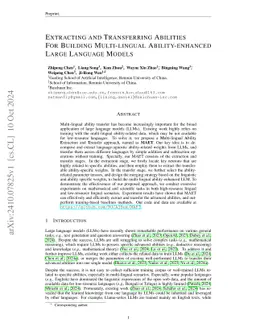 Extracting and Combining Abilities For Building Multi-lingual Ability-enhanced Large Language Models