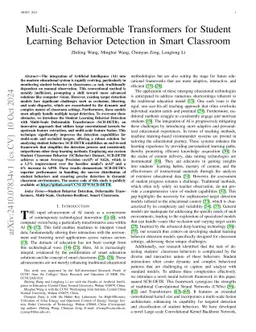Multi-Scale Deformable Transformers for Student Learning Behavior
  Detection in Smart Classroom