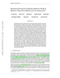 Masked Generative Priors Improve World Models Sequence Modelling Capabilities