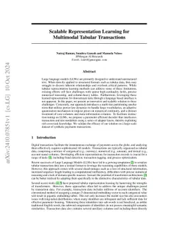 Scalable Representation Learning for Multimodal Tabular Transactions