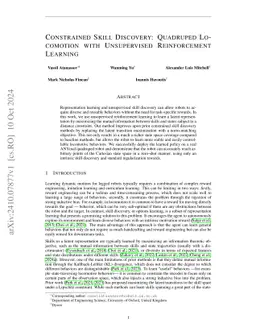 Constrained Skill Discovery: Quadruped Locomotion with Unsupervised
  Reinforcement Learning