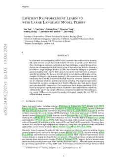 Efficient Reinforcement Learning with Large Language Model Priors