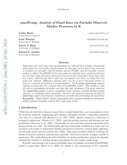 panelPomp: Analysis of Panel Data via Partially Observed Markov
  Processes in R