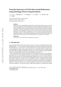 Towards Assurance of LLM Adversarial Robustness using Ontology-Driven
  Argumentation