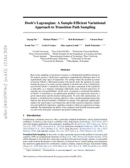 Doob's Lagrangian: A Sample-Efficient Variational Approach to Transition
  Path Sampling