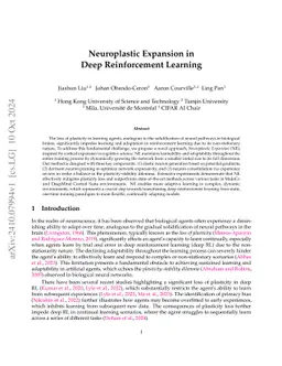 Neuroplastic Expansion in Deep Reinforcement Learning