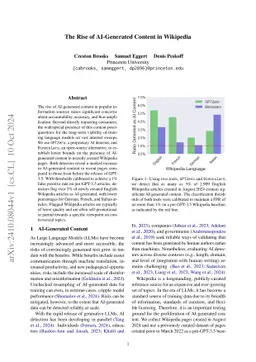 The Rise of AI-Generated Content in Wikipedia