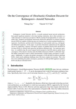 On the Convergence of (Stochastic) Gradient Descent for
  Kolmogorov--Arnold Networks