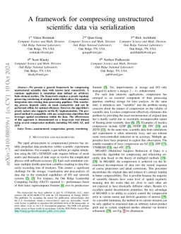 A framework for compressing unstructured scientific data via
  serialization