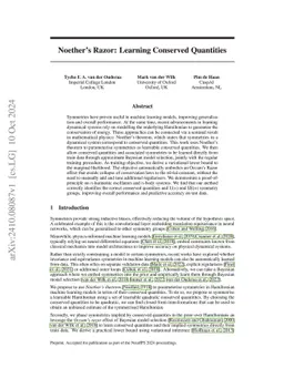 Noether's razor: Learning Conserved Quantities