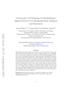A Generative AI Technique for Synthesizing a Digital Twin for U.S.
  Residential Solar Adoption and Generation