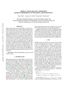 Medical Image Quality Assessment based on Probability of Necessity and
  Sufficiency