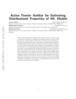 Active Fourier Auditor for Estimating Distributional Properties of ML
  Models