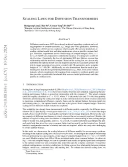 Scaling Laws For Diffusion Transformers