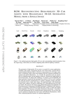 RGM: Reconstructing High-fidelity 3D Car Assets with Relightable 3D-GS
  Generative Model from a Single Image