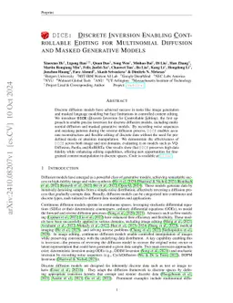 DICE: Discrete Inversion Enabling Controllable Editing for Multinomial Diffusion and Masked Generative Models
