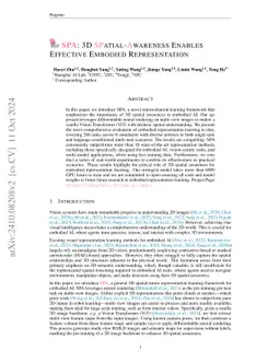 SPA: 3D Spatial-Awareness Enables Effective Embodied Representation