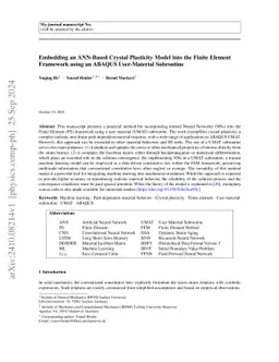Embedding an ANN-Based Crystal Plasticity Model into the Finite Element
  Framework using an ABAQUS User-Material Subroutine