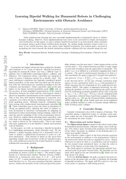 Learning Bipedal Walking for Humanoid Robots in Challenging Environments
  with Obstacle Avoidance