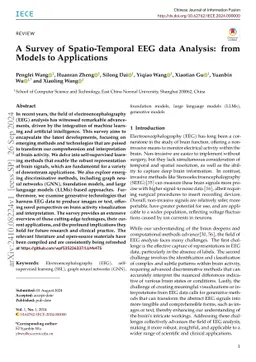 A Survey of Spatio-Temporal EEG data Analysis: from Models to
  Applications