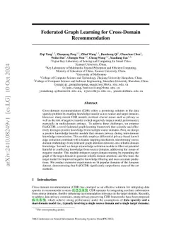 Federated Graph Learning for Cross-Domain Recommendation