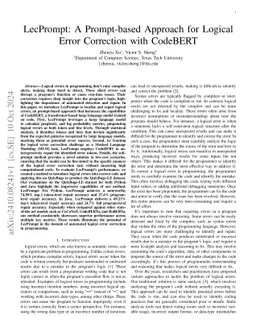 LecPrompt: A Prompt-based Approach for Logical Error Correction with
  CodeBERT