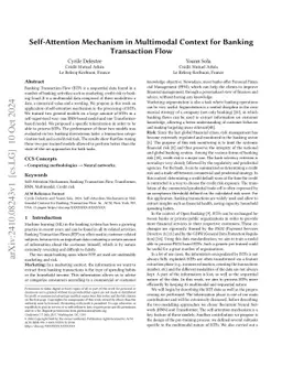 Self-Attention Mechanism in Multimodal Context for Banking Transaction
  Flow