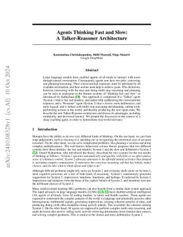 Agents Thinking Fast and Slow: A Talker-Reasoner Architecture