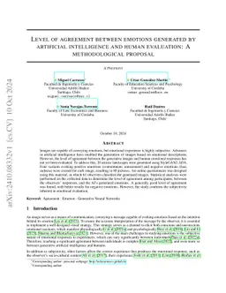 Level of agreement between emotions generated by Artificial Intelligence
  and human evaluation: a methodological proposal
