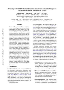 Revealing COVID-19's Social Dynamics: Diachronic Semantic Analysis of
  Vaccine and Symptom Discourse on Twitter