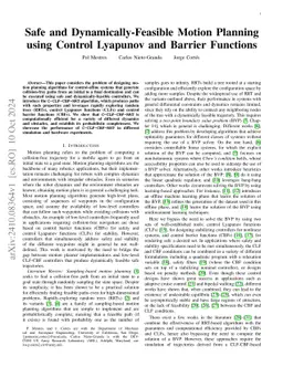 Safe and Dynamically-Feasible Motion Planning using Control Lyapunov and Barrier Functions