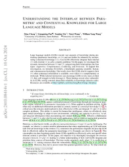 Understanding the Interplay between Parametric and Contextual Knowledge
  for Large Language Models