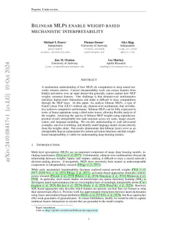 Bilinear MLPs enable weight-based mechanistic interpretability
