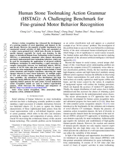 Human Stone Toolmaking Action Grammar (HSTAG): A Challenging Benchmark
  for Fine-grained Motor Behavior Recognition