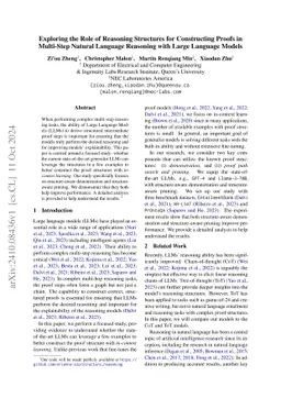 Exploring the Role of Reasoning Structures for Constructing Proofs in Multi-Step Natural Language Reasoning with Large Language Models
