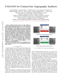 CAS-GAN for Contrast-free Angiography Synthesis