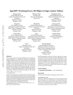 Ego3DT: Tracking Every 3D Object in Ego-centric Videos