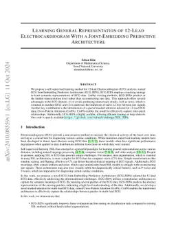 Learning General Representation of 12-Lead Electrocardiogram with a
  Joint-Embedding Predictive Architecture