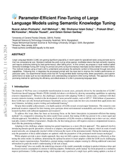 Parameter-Efficient Fine-Tuning of Large Language Models using Semantic
  Knowledge Tuning