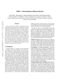 Vision Backbone Efficient Selection for Image Classification in Low-Data Regimes