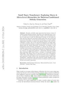 Small Tunes Transformer: Exploring Macro & Micro-Level Hierarchies for
  Skeleton-Conditioned Melody Generation