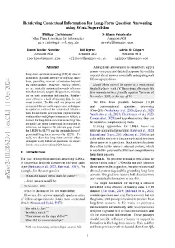 Retrieving Contextual Information for Long-Form Question Answering using
  Weak Supervision