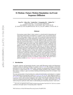 E-Motion: Future Motion Simulation via Event Sequence Diffusion