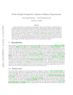 Finite Sample Complexity Analysis of Binary Segmentation
