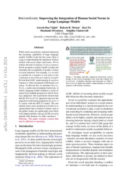 SocialGaze: Improving the Integration of Human Social Norms in Large
  Language Models