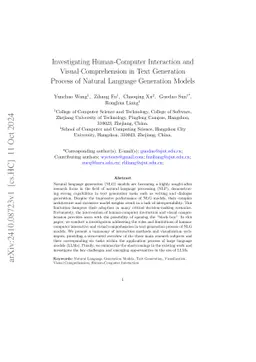 Investigating Human-Computer Interaction and Visual Comprehension in
  Text Generation Process of Natural Language Generation Models