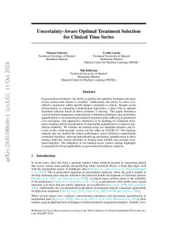 Uncertainty-Aware Optimal Treatment Selection for Clinical Time Series