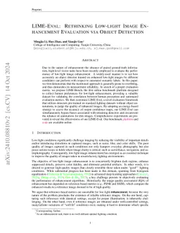 LIME-Eval: Rethinking Low-light Image Enhancement Evaluation via Object
  Detection