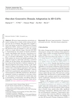 One-shot Generative Domain Adaptation in 3D GANs