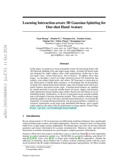 Learning Interaction-aware 3D Gaussian Splatting for One-shot Hand
  Avatars